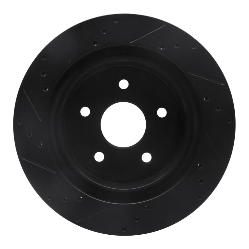 Dodge Ram 1500 Brake Rotor (1) - Rear Right - R1 Concepts - Drilled & Slotted - Black - `04-`06